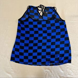 XXI blue & Black tank top blouse in a size small.